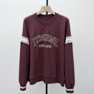 圆领套头卫衣女休闲宽松慵懒风印花长袖 新品 上衣736 2026春季