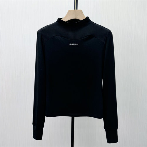 彩●2026春季新品 半高领打底衫女修身显瘦长袖T恤打底T恤上衣125