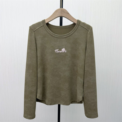 C●2026春季新品 长袖印花T恤女宽松休闲百搭显瘦打底上衣1067