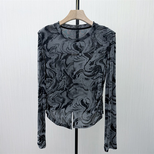 香●2026春季新品 印花打底衫女轻薄内搭修身显瘦长袖t恤上衣2776