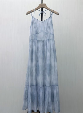 KA●2026夏季新品 法式吊带连衣裙女海边度假风无袖a字长裙6771