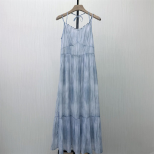 KA●2026夏季新品 法式吊带连衣裙女海边度假风无袖a字长裙6771