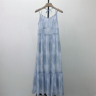 KA●2026夏季新品 法式吊带连衣裙女海边度假风无袖a字长裙6771