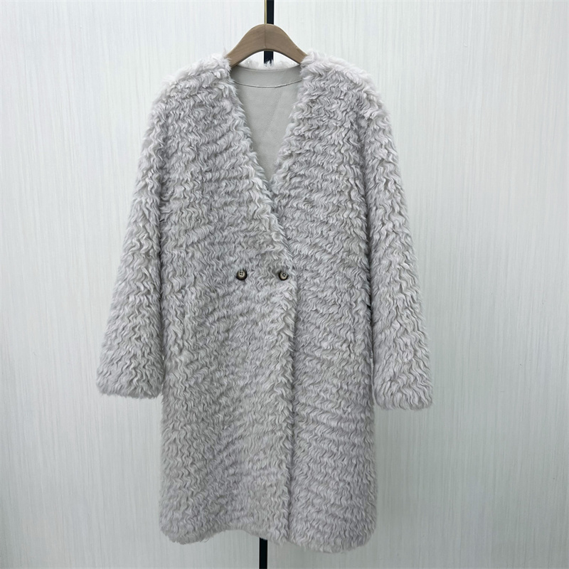 S●2025冬季新品 皮草大衣女韩系皮毛一体大衣中长款毛毛外套090