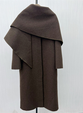 良月●2025冬季新 双面呢大衣女气质长款宽松绵羊毛呢子外套0569