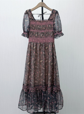 芭●2026夏季新品 法式碎花连衣裙女气质显瘦小清新茶歇裙3013