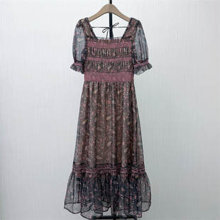 芭●2026夏季新品 法式碎花连衣裙女气质显瘦小清新茶歇裙3013