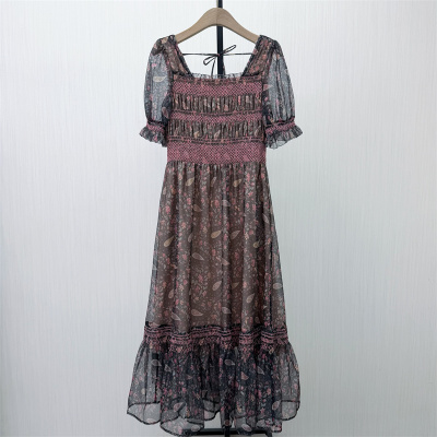 芭●2026夏季新品 法式碎花连衣裙女气质显瘦小清新茶歇裙3013