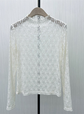 fei●2025秋季新品 蕾丝打底衫女气质修身显瘦内搭T恤上衣7264