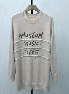 C●2025冬季新品 毛衣女宽松套头慵懒风中长款针织毛衫上衣2532