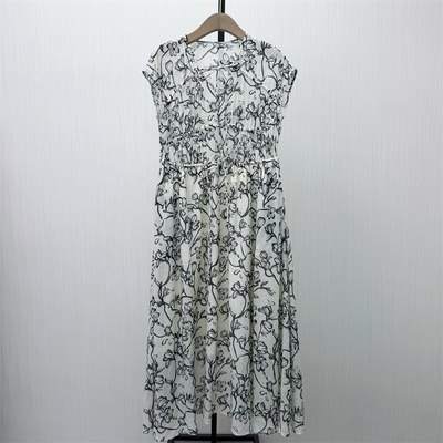 fei●2026夏季新品 棉麻连衣裙女设计感小众气质印花背心长裙6270
