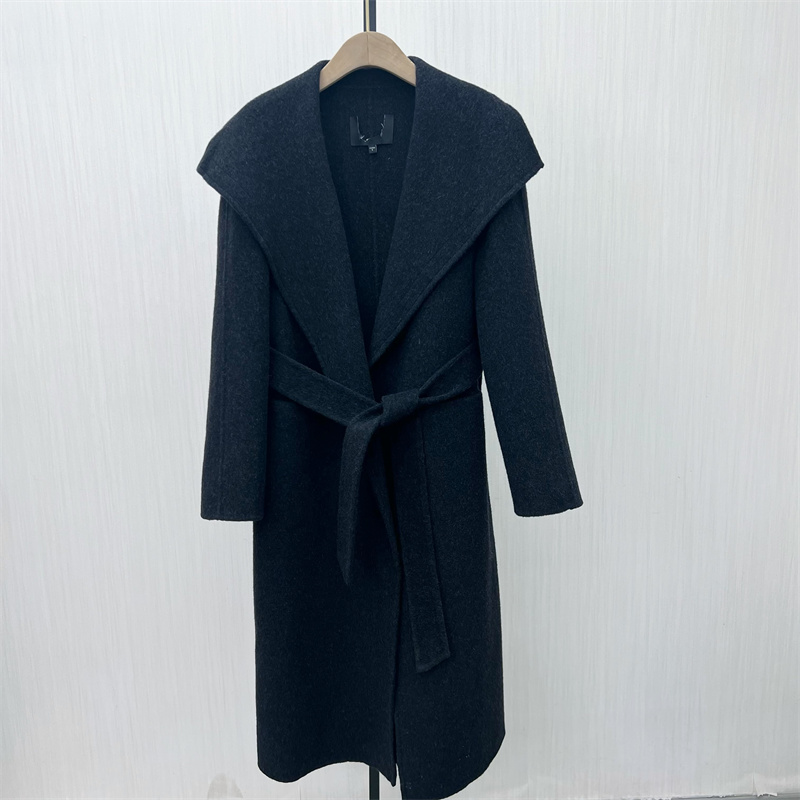 图●2025冬季新品 双面呢大衣女气质长款宽松绵羊毛呢子外套7535
