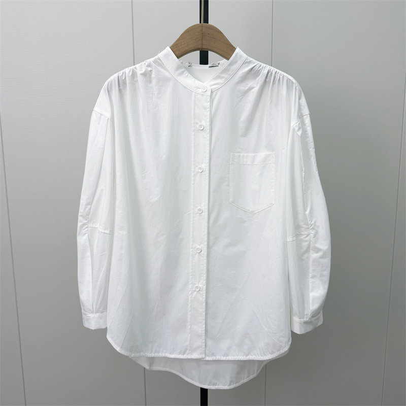 fei●2026秋季新品 长袖衬衫女纯色基础宽松休闲通勤百搭上衣7245