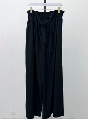 迪●2026夏季新品 抹胸式连体裤女黑色阔腿裤薄款拖地长裤子5509