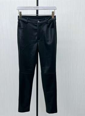 KA●2025冬季新品 皮裤女高腰显瘦修身显瘦紧身直筒磨毛长裤2281