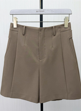 乂●2026春季新品 西装短裤女高腰显瘦宽松休闲通勤a字阔腿裤1523
