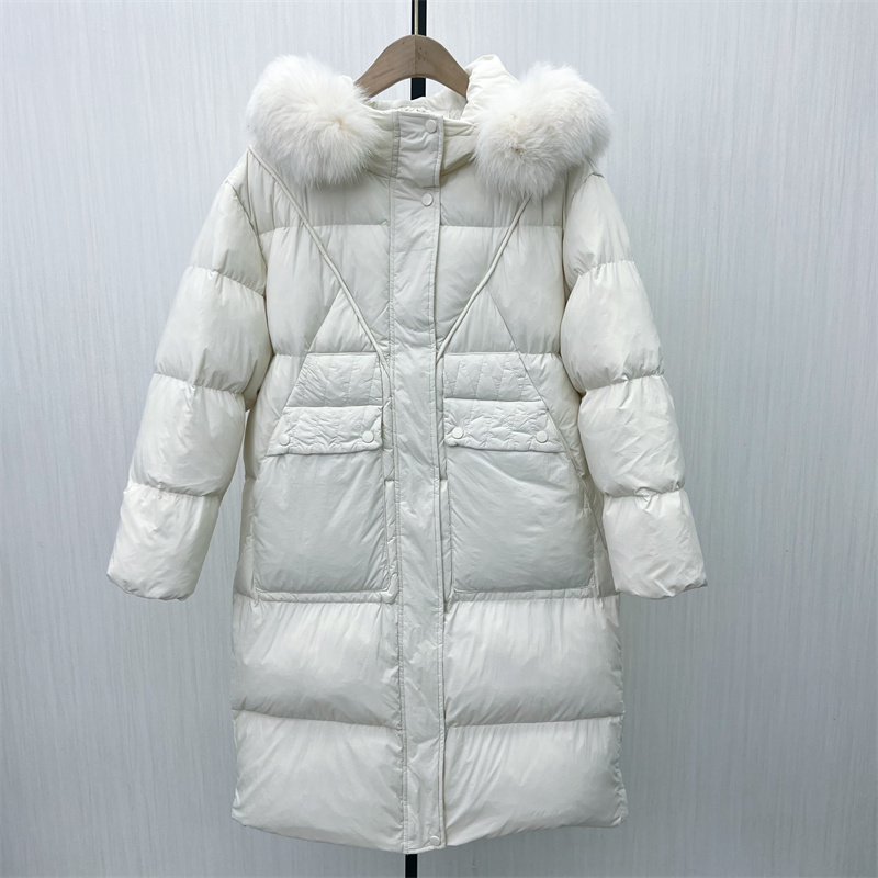 良月●2025冬季新品 狐狸毛领羽绒服女气质长款加厚保暖外套1029