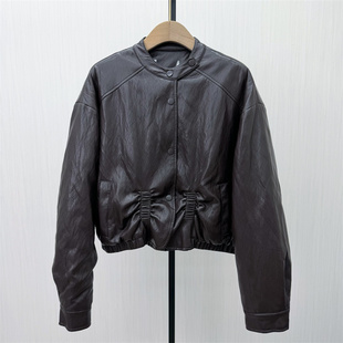 夹棉皮衣外套女宽松休闲通勤短款 新品 机车夹克102 2026春季