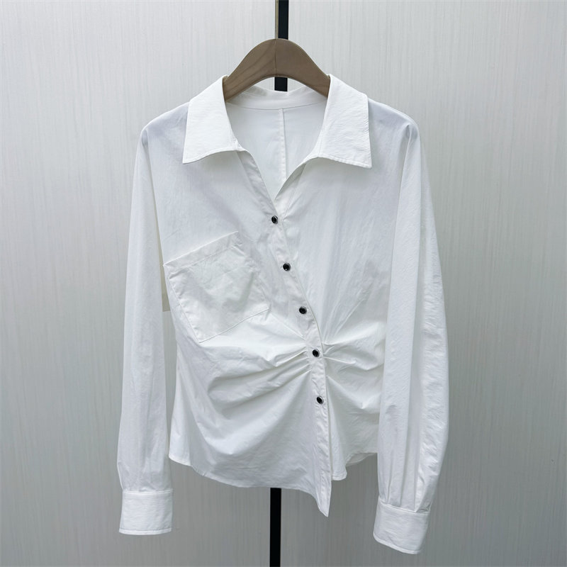 彩●2026春季新品 法式长袖衬衫女气质小众别致宽松打底上衣111