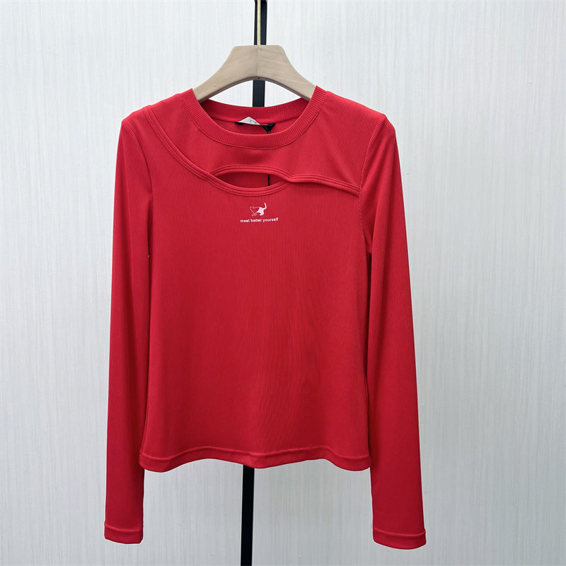 村●2025春季新品 镂空短款打底衫女内搭修身显瘦长袖t恤上衣1152,女装/女士精品,T恤,淘宝优惠券,粉丝福利购,淘宝优惠卷