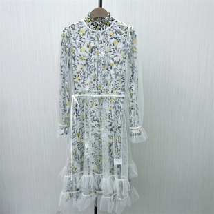 法式 新品 碎花连衣裙女气质淑女别致茶歇裙长裙7040 2026春季 欧S