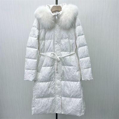 良月●2025冬季新 长款狐狸毛领羽绒服女时尚宽松保暖厚外套2167