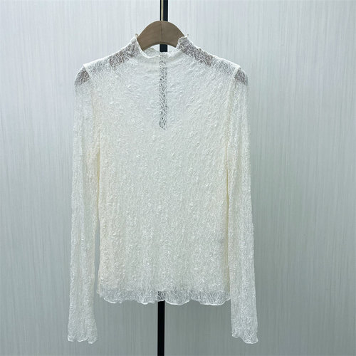 KA●2025冬季新品 蕾丝打底衫女气质修身显瘦内搭长袖T恤上衣2301