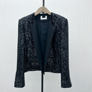 2025秋季 休闲经典 新品 外套女时尚 宽松通勤西服021 亮片西装 艾