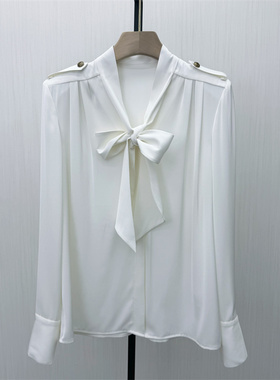 迪●2026春季新品 法式长袖衬衫女气质小众别致宽松打底上衣6629