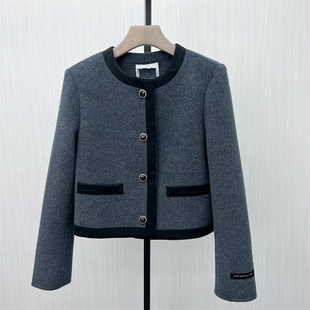 双面呢大衣女气质短款 新品 宽松绵羊毛呢子外套8093 2025冬季 fei