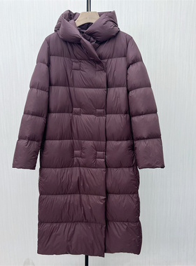 fei●2025冬季新品 羽绒服女时尚长款宽松加厚保暖白鸭绒外套8022