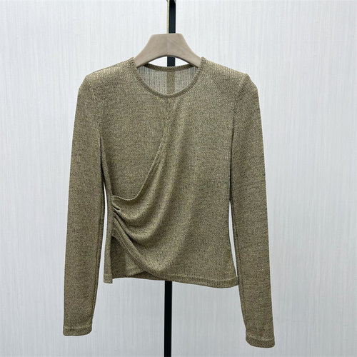 香●2025秋季新品 垫肩打底衫女修身显瘦内搭长袖T恤上衣1158