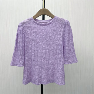 恩●2025秋季新品 短袖正肩t恤女修身内搭打底衫短款紧身上衣158