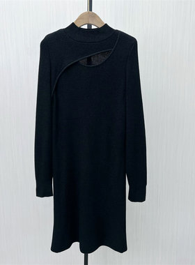 图●2025冬季新品 针织连衣裙女气质修身内搭长袖打底毛衣裙2302