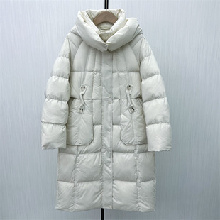 长款 羽绒服女时尚 新品 宽松加厚保暖白鸭绒外套9585 2025冬季