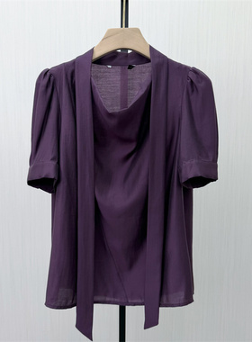 迪●2026夏季新品 短袖衬衫女休闲简约宽松百搭显瘦薄款上衣6320