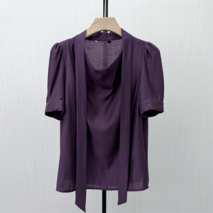 迪●2026夏季新品 短袖衬衫女休闲简约宽松百搭显瘦薄款上衣6320
