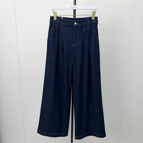 恩●2026冬季新品 磨毛阔腿牛仔裤女高腰显瘦宽松休闲通勤长裤979
