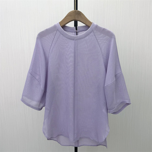 短袖 新品 T恤女宽松休闲通勤百搭慵懒风上衣2438 2026夏季 图