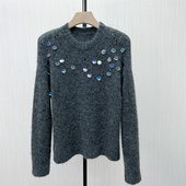 针织衫 图 上衣2218 圆领羊毛衫 女宽松气质显瘦长袖 2025冬季 新品