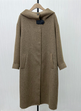 KA●2025冬季新品 双面呢大衣女长款气质宽松绵羊毛呢子外套7282