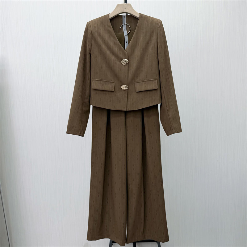 S●2026春季新品 西服套装女时尚洋气西装外套阔腿长裤两件套577,女装/女士精品,时尚套装,淘宝优惠券,粉丝福利购,淘宝优惠卷
