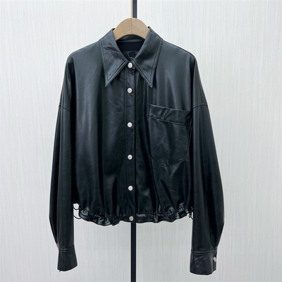 图●2025秋季新品 皮衣外套女宽松休闲通勤设计感机车夹克3313