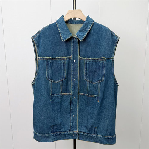 fei●2026秋季新品 牛仔马甲女简约宽松休闲百搭无袖坎肩背心7238