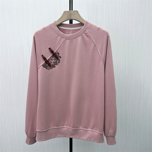 圆领套头卫衣女新中式 新品 盘扣设计感宽松上衣1072 2025冬季