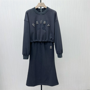 休闲套装 新品 女圆领套头卫衣直筒半身裙两件套609 2025秋季 芭