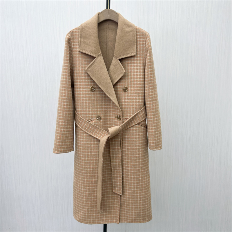 文●2025冬季新品 绵羊毛呢子大衣女中长款气质双面毛呢外套537