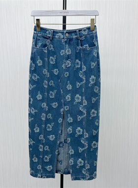 fei●2025秋季新品 牛仔半身裙女高腰显瘦休闲通勤直筒长裙7267