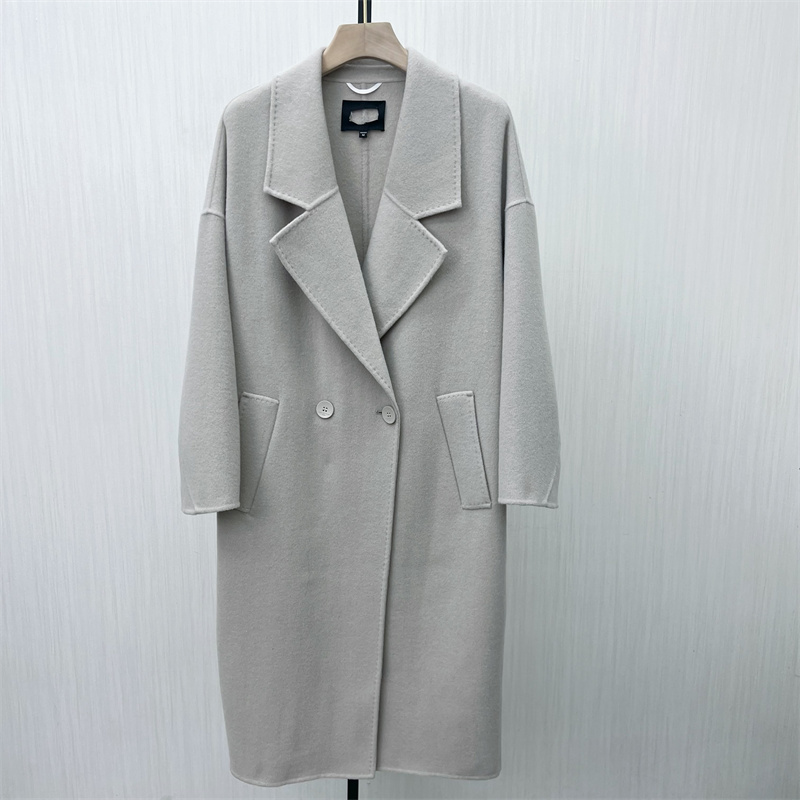 图●2025冬季新品 双面呢大衣女长款气质宽松绵羊毛呢子外套7214