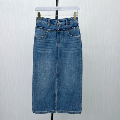 迪●2025夏季新品 牛仔半身裙女高腰显瘦休闲通勤直筒长裙1857